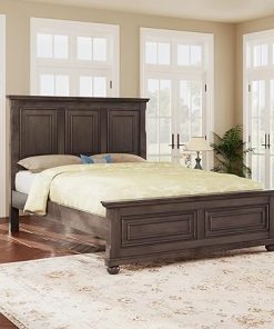 Vintage Pinewood Queen Bed Frame for Kids and Adults in Rich Brown
