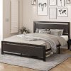Charcoal Black Queen Bed Frame with Upholstered Headboard and Storage 4