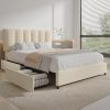 Queen Size Metal Platform Bed Frame with Headboard and Storage 3