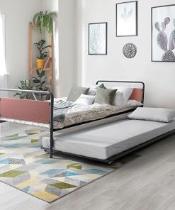 Premium Metal Daybed Frame with Trundle and Steel Slat Support