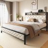 Queen Size Wooden Platform Bed Frame Almond Low Profile Easy Assembly 3