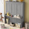 Queen Size Murphy Bed Cabinet for Kids and Guest Rooms in Gray