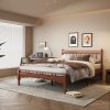 GAOMON King Size Blue Velvet Upholstered Platform Bed Frame 3