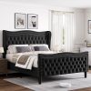 Upholstered Twin Size Bed Frame with Rounded Headboard in Grey 4
