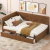 Twin Size Race Car Platform Bed Frame with Wheels Easy Assembly Red 3
