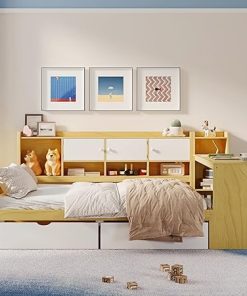 Storage Full Bed Frames L Shaped Corner Beds with Desk Captains Beds