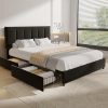 Twin Size Montessori Floor Bed with Guardrails and Canopy Frame 3