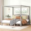GAOMON Rustic Brown Full Size Bed Frame with Headboard and Footboard 4