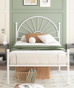 Weehom Twin Bed Frame with Headboard and Footboard for Storage