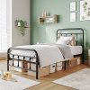 King Size Bed Frame with Storage Drawers and Headboard in Beige 3