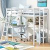 Queen Size Floating Bed Frame with LED Light Metal Platform Easy Assemble 4