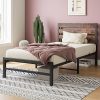 Full Size Bed Frame with Mattress Foundation and Wood Slats  
Queen Size Bed Frame with Sturdy Wood Slats and Support  
Heavy Duty Metal Bed Frame Holds up to 3500 Pounds Capacity  
No Box Spring Needed Metal Bed Frame That Is Non-Slip and Quiet 3