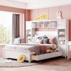 Queen Bed with Storage Headboard and LED USB Charging, Beige 4 Queen Bed with Storage Headboard and LED USB Charging, Beige 4