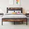 Upholstered Twin Bed Frame with LED Lights and Storage Beige Velvet 3