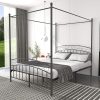 Queen Size Metal Platform Bed Frame with Headboard and Steel Foundation 4
