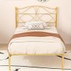VECELO Twin Size Metal Bed Frame with Headboard, Easy Assembly