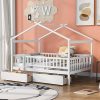 GAOMON King Size Velvet Bed Frame Tufted Wingback Platform Grey 4
