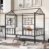 Novilla Twin Bed Frame with Headboard and Storage Easy Assembly Black 4