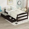 Pink Velvet Twin Bed Frame with Under-Bed Drawer for Kids 4