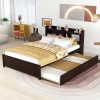 Girls Full Size Wood Bed Frame with House Headboard in White Pink 3
