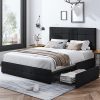 Hillsdale Muellen Wide Rail Modern Wood Vinyl Queen Bed Gray 4
