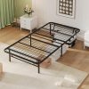 KOMFOTT Twin Metal Loft Bed Frame with Ladder and Safety Guardrail 4