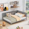 Twin Race Car Platform Bed with Wheels for Kids and Teens in White 3