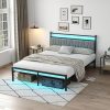 VECELO 14 Inch Metal Platform Bed Frame with Headboard and Charger 4