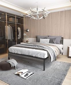 Weehom Queen Size Bed Frame Metal Platform Bed No Box Spring Needed