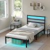 Queen Size Linen Upholstered Bed Frame with Adjustable Headboard 3