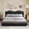 Upholstered Daybed with Trundle and USB Charging for Living Room Gray 4