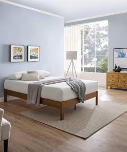 MUSEHOMEINC Deluxe King Wood Platform Bed Frame No Box Spring 2