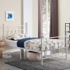Furnulem Twin Bed Frame with Charging Station and LED Lights Nightstand 4