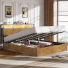 Modern Grey Linen Bed Frame with Crystals and 4 Storage Drawers 3