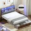 Wooden Twin Size Bed Frame with Headboard and Charging Station 3 Wooden Twin Size Bed Frame with Headboard and Charging Station 3