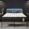 Queen Bed Frame with Storage Drawers and Wingback Headboard Grey 4