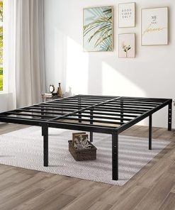 Heavy Duty King Bed Frame with Steel Slat Support for Easy Assembly 2