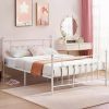 VECELO Queen Metal Platform Bed Frame with Headboard Heavy Duty Slats