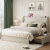 Avenco Queen Bed Frame 14 Inch Metal Platform with Underbed Storage 4