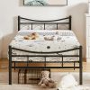 California King Bed Frame with Headboard Easy Assembly Faux Leather 4