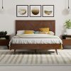 Full Size Bed Frame with Headboard and Storage Drawers Rustic Brown 3