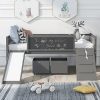 Topeakmart Upholstered Bed Frame with Storage Drawers and USB Ports 4