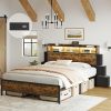 King Size Farmhouse Bed Frame with 49 Inch Headboard Easy Assembly 3