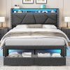 GAOMON Full Size Bed Frame with Wood Headboard and Steel Slats 4
