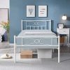 Dark Gray Upholstered King Bed Frame with Wingback Headboard 4 Dark Gray Upholstered King Bed Frame with Wingback Headboard 4
