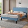 VECELO Full Size Bed Frame with Adjustable Headboard for Easy Assembly