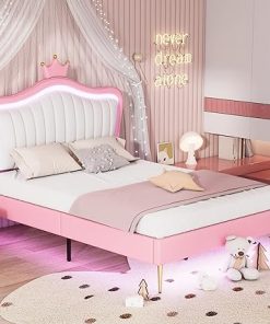 Upholstered Full Size Bed Frame for Kids and Teens Boys and Girls 2