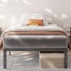 Twin XL Metal Bed Frame No Box Spring Needed Heavy Duty Storage Black