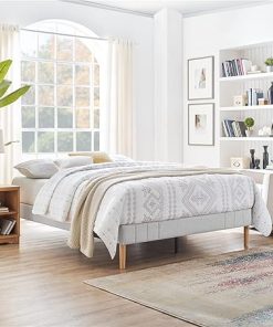 Soft Grey California King Upholstered Bed Frame by Eternity