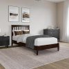 Queen Bed Frame with LED Lights and USB Ports Vintage Brown 3